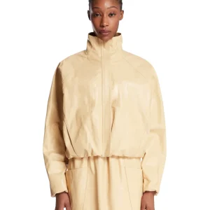 Giacca In Pelle Beige